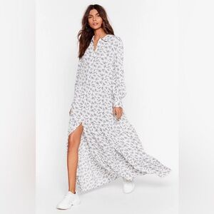 NASTY GAL Long Sleeve Floral Maxi Dress